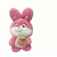 Knuffelkonijn van zacht aardbeienmateriaal, schattig fruitkonijn voor kinderen om mee te slapen