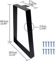 Pieds de table en métal noir de 28 pouces, pieds de bureau industriels robustes, pieds de meubles DIY pour la maison