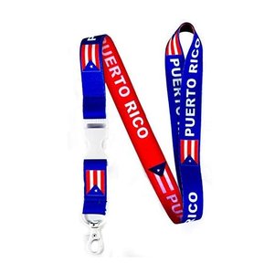 Cordón de bandera de Puerto Rico impreso personalizado-Portatarjetas puertorriqueño-Llavero DE APOYO DE Puerto Rico - Product Image 3