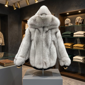 Manteau d'hiver réversible imperméable pour homme en fourrure de renard véritable standard - Product Image 2