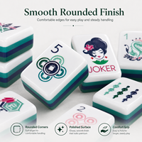 Juego de Mahjong Americano Clásico de Acrílico Verde con 160 Fichas para Entretenimiento en el Hogar