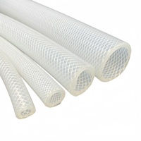 Tuyau en silicone tressé renforcé de qualité alimentaire, résistant aux hautes températures (-40~+260°C), épaisseur de paroi de 1,2 mm, diamètres de 6 mm, 8 mm et 1 pouce, à découper
