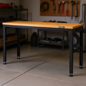 Banc de travail réglable Vevor 48 x 20 pouces, hauteur 28,3-38,1, structure métallique, plateau en bois dur, pour garage et atelier - Product Image 2