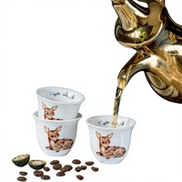 Tasses en céramique motif cerf mignonnes, ensemble de 6/12 pièces, tasses à expresso 70 ml, design créatif et minimaliste, best-seller transfrontalier au Moyen-Orient, cadeau