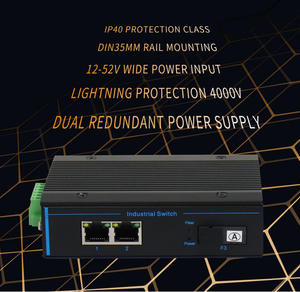 Commutateur réseau Ethernet industriel 2 ports RJ45 1 convertisseur de média fibre optique SFP sur rail DIN pour systèmes de contrôle - Product Image 3