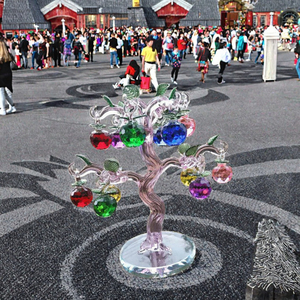 Bola de cristal grabada con árbol de manzana, ecológica, tallada, decoración para mueble de TV, sala de estar, árbol del dinero, vino, Navidad - Product Image 3