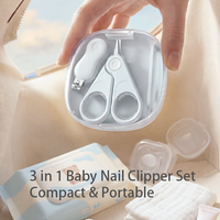 Ensemble de coupe-ongles pour bébé, 3 pièces, kit de soin des ongles pour nouveau-né avec ciseaux de sécurité, lime à ongles, coupe-ongles pour nourrissons