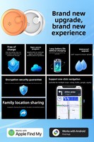 Traceur intelligent étanche à double système anti-perte magnétique avec alertes sonores et indicateurs LED pour bagages, clés, Android