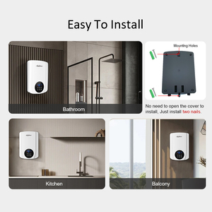 Chauffe-eau électrique instantané sans réservoir 5500W avec pompe, commande par bouton, affichage LED pour douche, salle de bain, cuisine, faible pression d'eau - Product Image 5