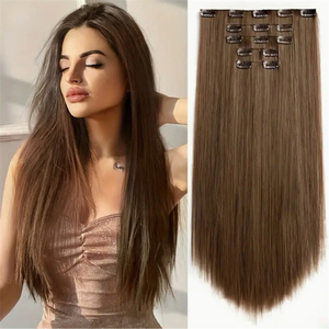 Extensiones de Cabello con Clip, Color Rubio Balayage 613, Cabello Humano Virgen, Clips Invisibles, Ondulado, para Mujeres - Product Image 2