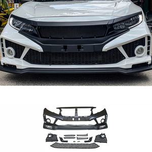 Nouveau kit carrosserie de pare-chocs avant à fixation par boulons en plastique PP ABS+PP version Welta Racing pour l'extérieur automobile des modèles 10e génération 2016-2021 - Product Image 1