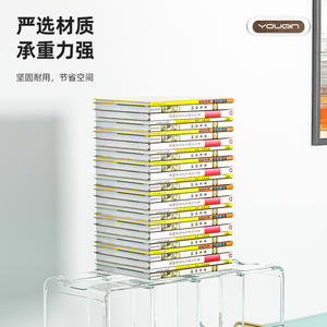 เชฟจุน ชั้นวางหนังสือแบบใส ที่จัดระเบียบบนโต๊ะทำงาน ความจุขนาดใหญ่ วัสดุ PET สไตล์มินิมอล ทันสมัย ที่กั้นหนังสือ - Product Image 4