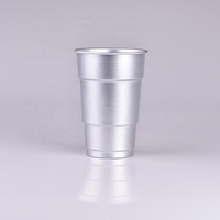 Mug en aluminium jetable personnalisé avec logo, pour fêtes en plein air, respectueux de l'environnement, réutilisable, 22 oz, tasse à boire en aluminium, tasse en métal recyclable pour la bière