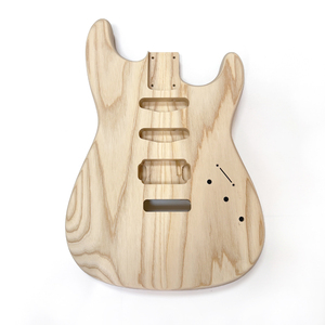 Cuerpo de guitarra DIY de fresno sin acabar, tipo barril, con cavidad electrónica en la parte posterior - Product Image 1