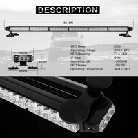 Luces estroboscópicas de tira larga para techo de coche, luces LED de 12-24v, 318-6, gran oferta