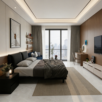 Usine directe hôtel de luxe moderne chambre ensemble de meubles en bois massif 5 étoiles hôtel standard cadre de lit panneau têt