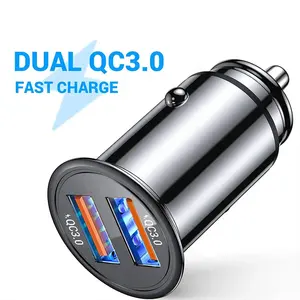 PD 36 Вт Dual QC3.0 2-портовый металлический адаптер автомобильного зарядного устройства маленький мини портативный USB-телефон автомобильное зарядное устройство двойной порт быстрая зарядка для автомобиля