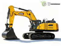Excavatrice lourde de 50 tonnes pour l'exploitation minière, modèle XE500GK, avec moteur Cummins, vannes hydrauliques Kawasaki, norme EPA EURO 5, godet de 3 m, 343 kW