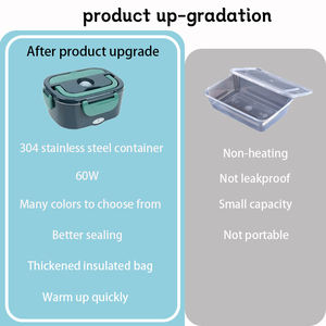 Boîte à lunch auto-chauffante anti-fuite 1.5l 12v/24v/110v/220v Boîte à lunch chauffante Boîte à lunch électrique multifonctionnelle en acier inoxydable - Product Image 4