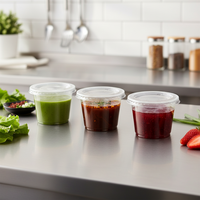 Gobelet jetable transparent en plastique de 160 ml (5,5 oz) avec couvercle pour desserts, gâteaux, yaourts, poudings et sauces, idéal pour la restauration et les événements.