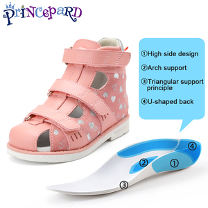 Sandal Jaring Tinggi Model High-Top Warna Pink untuk Anak Perempuan dengan Sol Korektif Kaki Rata dan Penyangga Lengkung Bernapas dari Princepard Orthopedic untuk Musim Panas - Product Image 2
