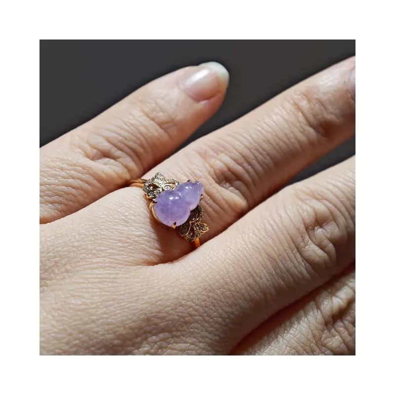 Anillos de jade con corte de cojín sin fin romántico, anillos de piedras preciosas de rubí púrpura claro para compromiso