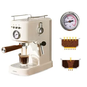 Machine à café expresso semi-automatique 1,2 L Machine à cappuccino expresso professionnelle Cafetière 20 bars avec mousseur à lait