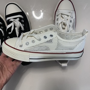 Sh11537a Hollow Out Canvas Shoes Women Summer White and Black Mesh Sneakers 2024 - Product Image 6