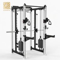 Station de musculation commerciale ZY Dual Arm Functional Trainer Smith Machine Power Rack avec double pile de poids