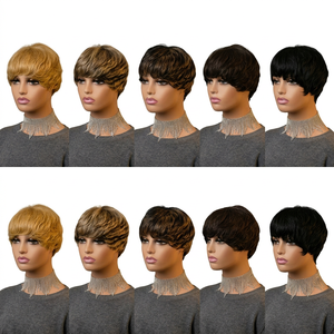โปรโมชั่น Letsfly วิกผมสั้นแบบ Pixie Cut ราคา 8 ดอลลาร์ วิกผมแท้แบบไล่สีน้ำตาลธรรมชาติ ผลิตด้วยเครื่องจักร ขายส่ง - Product Image 1