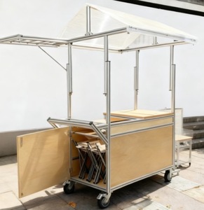 Carrito de Comida Pequeño, Quiosco Móvil con Cocina Básica para Hot Dogs, Café y Aperitivos - Product Image 2