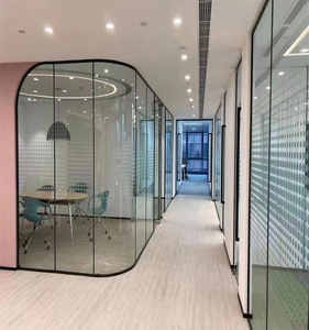 Mampara de Oficina de Vidrio Simple con Marco de Aluminio <span class=keywords><strong>Delgado</strong></span> de 26 mm para Hospitales, Escuelas y Edificios de Oficinas - Product Image 3