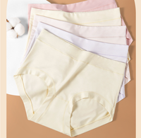 Culotte Femme en Modal Taille Moyenne S/M/L/XL Respirante Sans Coutures Unie Effet Remonte-Fesses Contours de la Taille Design Triangle Logo à la Taille