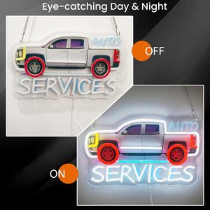 Auto Services Letreros Neon LED indoor hanging ambient light shop <b>sign</b> wall decoration light entrance indicator light Customized - Product Image 4