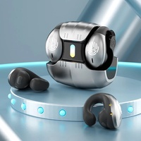 Earphone TWS Open Ear Ear Clip Konduksi Tulang Udara Headset Nirkabel Desain Klip Telinga Latensi Rendah Kontrol Sentuh Earbud Olahraga