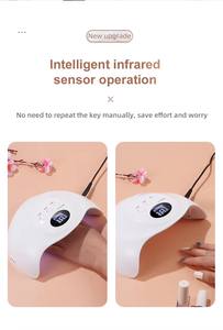 58W नए स्मार्ट uv के नेतृत्व वाले नाखून लैंप, यूएसबी त्वरित सुखाने वाली रिचार्जेबल लाइट थेरेपी नाखून लैंप - Product Image 6