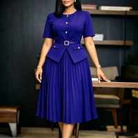 Robe Africaine Grande Taille pour Femme, Tenue de Bureau Formelle Élégante avec Ceinture, Collection 2026