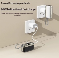 Batterie externe ultra-rapide 22,5 W en plastique, charge 16 appareils, câble intégré, batterie au lithium polymère 10 000 mAh