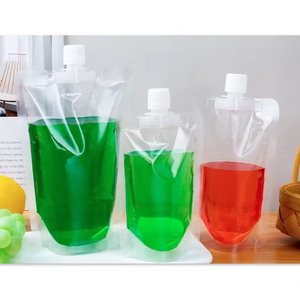 SGP NO TAX <b>Hot</b> Selling Disposable Beverage Nozzle <b>Bag</b> Moisture Proof Plastic clear <b>Bag</b> Packaging Stand up Pouch for Drinks - Product Image 2