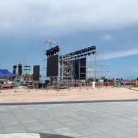 Torre de armazón de acero para altavoces Line Array, armazón de acero para escenarios de conciertos, exhibición de armazones Mingkai