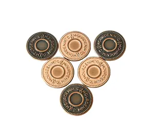 Good Quality Custom Logo Push Design Button Classic Button Metallic Antique Brass Buttons