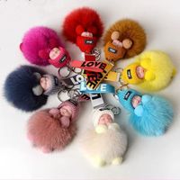 Poupée de luxe personnalisée en vraie fourrure de renard, porte-clés en peluche douce, ornement de sac pour clés de voiture, accessoires, cadeau de vacances