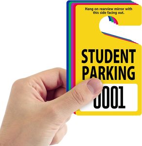 Permis de stationnement scolaire en PVC, permis de stationnement pour étudiants, permis de stationnement robustes pour rétroviseurs de voiture pour les écoles - Product Image 2