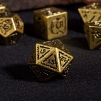 Pour Udixi : Ensemble de dés en résine polyédriques en bronze avec logo personnalisé pour RPG et D&D, dés en résine plastique D&D avec logo personnalisé