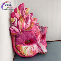 Décoration de fête dansante, modèle publicitaire gonflable, masque gonflable, design plume rose
