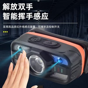 Linterna frontal LED recargable con luz ajustable de 45 grados para pesca y correr al aire libre con batería de litio de larga duración y brillo intenso. - Product Image 3