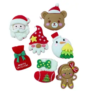 Xmas Resin Charms Crafts for Christmas Tree Decoration Santa Claus Snowman DIY Accessories