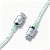 Kabel Pengisian Cepat USB C ke C 60W Berlapis Perak, Kabel Sinkronisasi Data dengan Konektor Paduan Seng untuk Ponsel, Tablet, MacBook