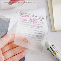 Notes autocollantes transparentes notes de papeterie pour étudiants notes autocollantes imperméables de bureau