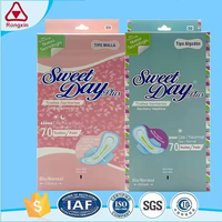 Protège-slips jetables OEM pour femmes, 155 mm, motif papillon, usage diurne, en coton respirant, avec protection anti-fuites en PE biodégradable